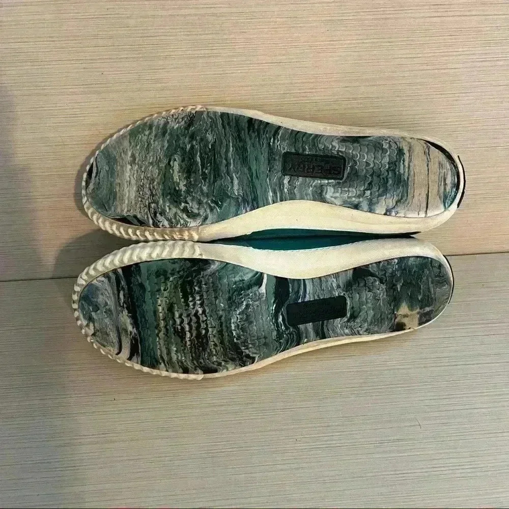 Sperry Slip-on Shoes Blue Canvas Boat Shoes Size 8 - Picture 4 of 9